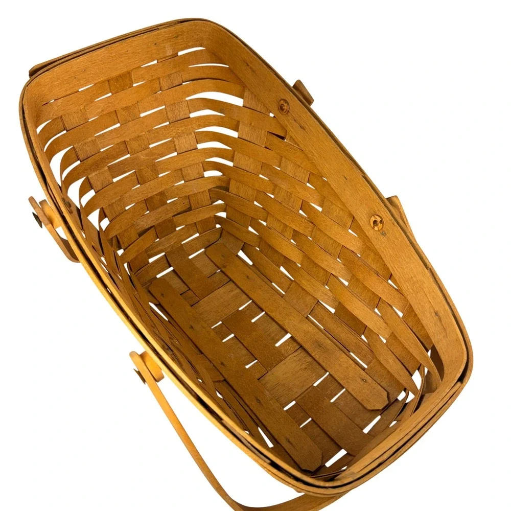 Longaberger Vintage 1990 Medium Vegetable‎ Basket 2 Swing Handles New Liner